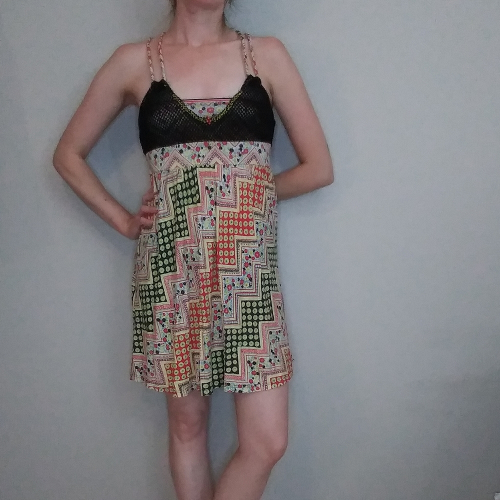 Free People Vintage Beaded Floral Dress Size Small
